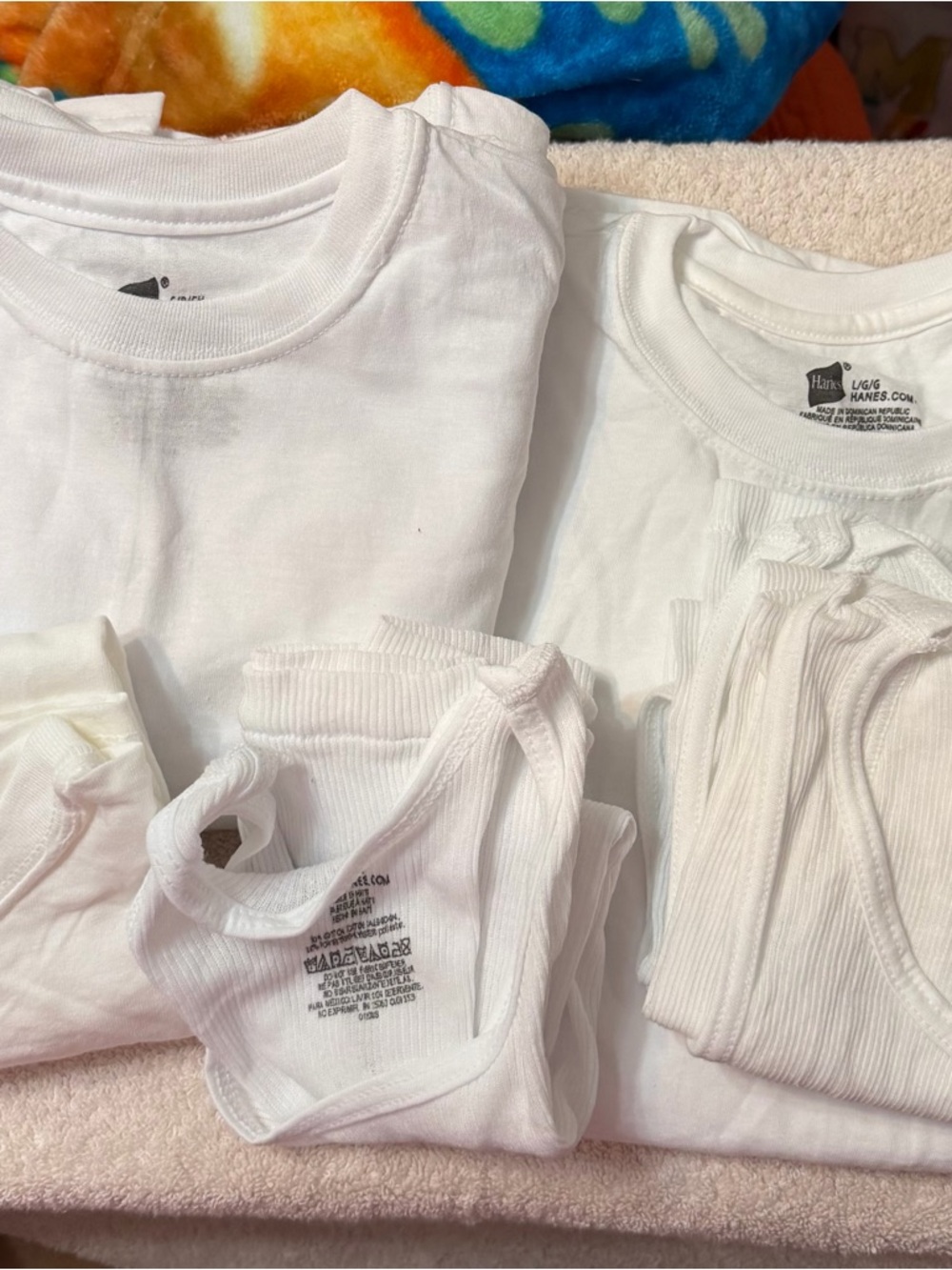 Hanes Boys White Crewneck T-Shirt tank tops Various sizes NWOT